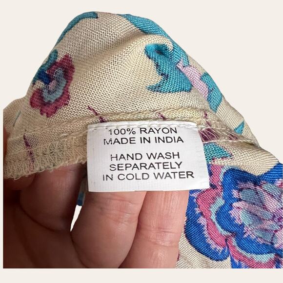 Fashion Fuse Cream Floral Bird Print Short Sleeve Wrap Midi Dress Size Small - Picture 10 of 12